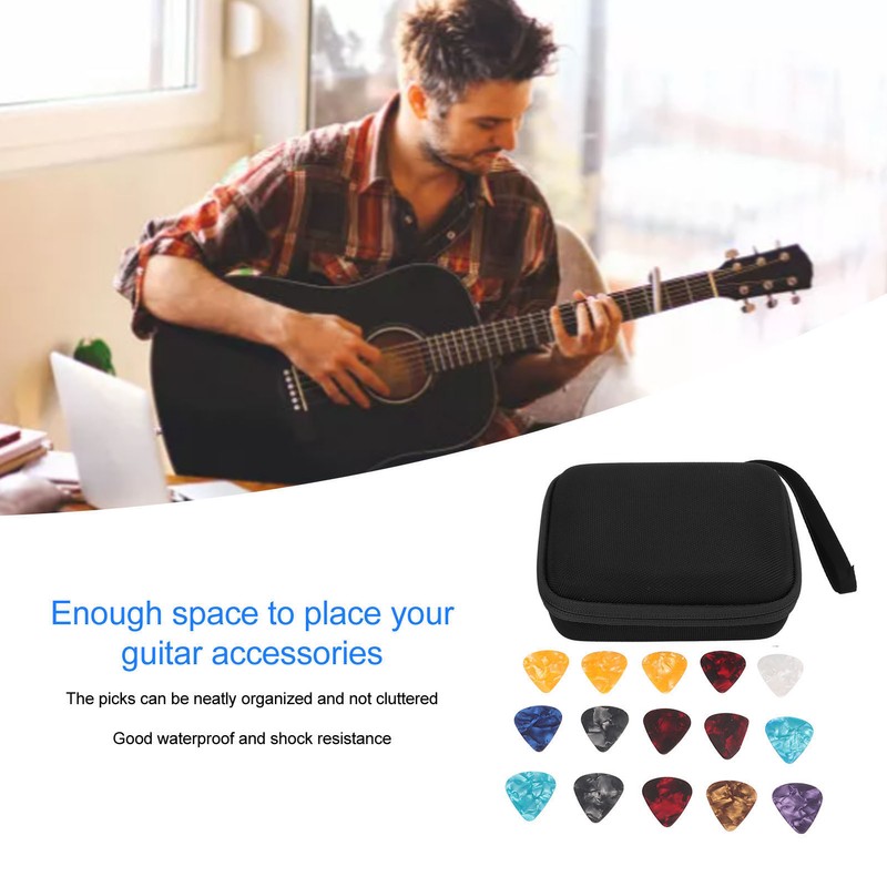 Guitar Pick Bag Set Large Space Waterproof Good Protection EVA