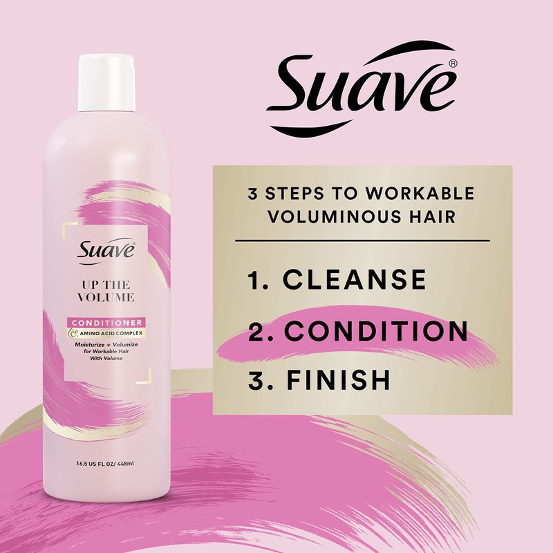 Suave Pink Up The Volume Volumizing Conditioner For Volumized Hair