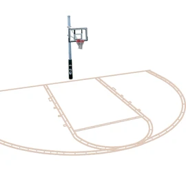 Basketball Court Marking Kit Floor Stencil for Concrete Driveway Backyard | High School Regulation Half Court Floor Painting for Outdoor DIY Kit Includes Stencils Plumb Bob Masking Tape and Spray Guard