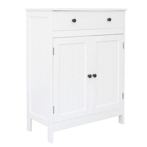 SKing Free Standing Home Bathroom Floor Cabinet Storage Cupboard with