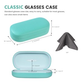 molshine Sunglasses Case Hard Shell Leather Classic Large Glasses Case for Men and Women Sunglasses, cyan