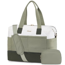 LOVEVOOK Travel Duffle Bag, Women's Personal Item Travel Bag with Shoe Compartment and Toiletry Bag, TSA-Approved Carry-On, Weekender Overnight Bags for Travel, Weekend Trips, Business (Olive Green)