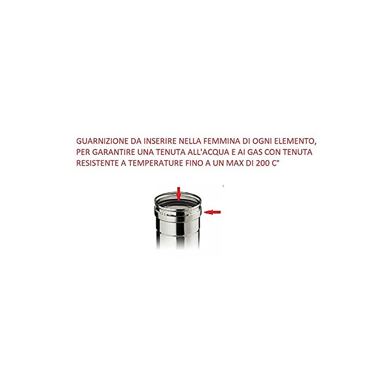 5 PZ. GUARNIZIONI SILICONICHE DI TENUTA PER TUBO CANNA FUMARIA