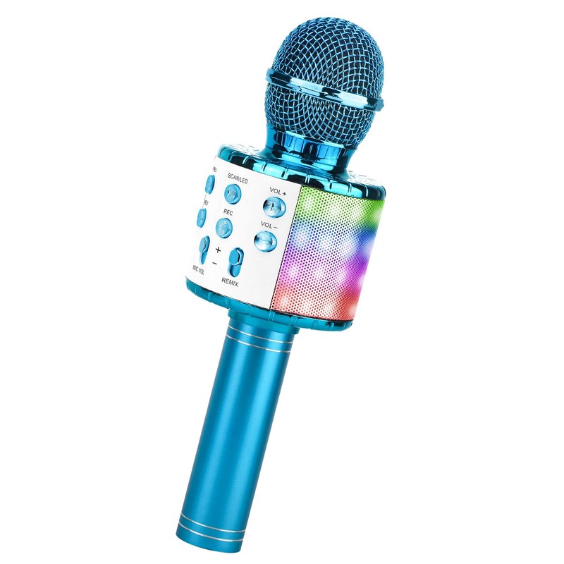 ShinePick Karaoke Microphone, Wireless Bluetooth Microphone Children, Portable 4-in-1 Sing