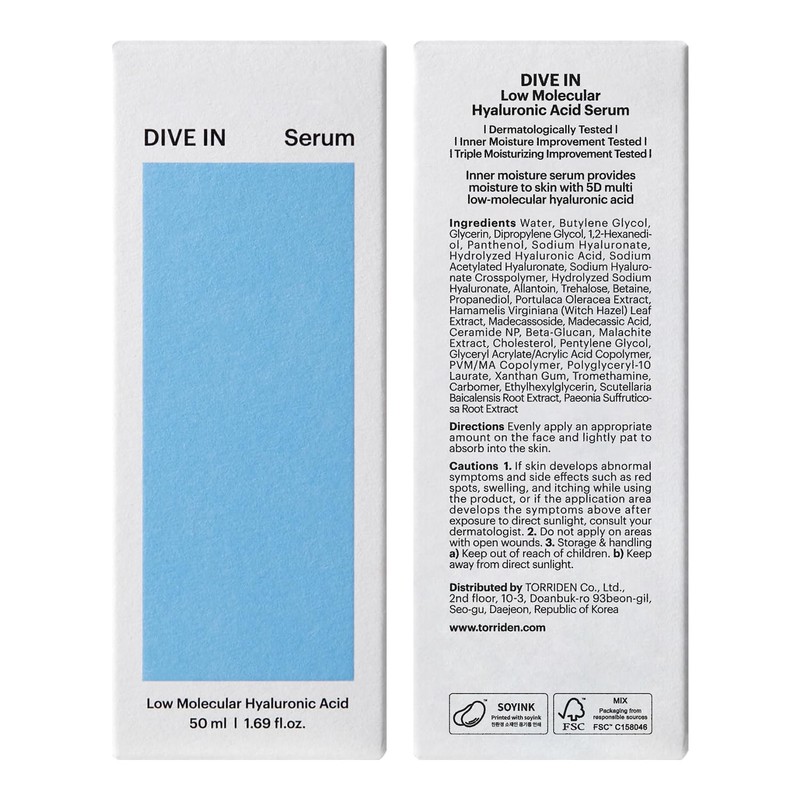 DIVE IN Low-Molecular Hyaluronic Acid Serum, 1.69 fl oz, deep