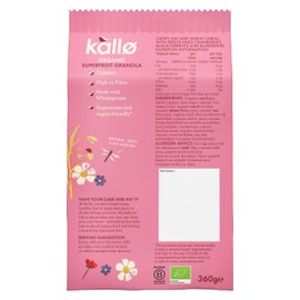 Kallo Crunchy Superfruit Granola, 360g – Gluten-Free & High-Fibre Breakfast with Real Fruits