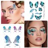 Konsait 12 Sheets Glitter Butterfly Temporary Tattoos for Women Kids