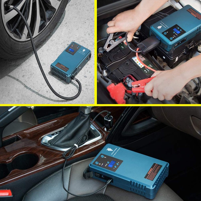 Jump Starter with air Compressor & Mobile Power Support Automatic