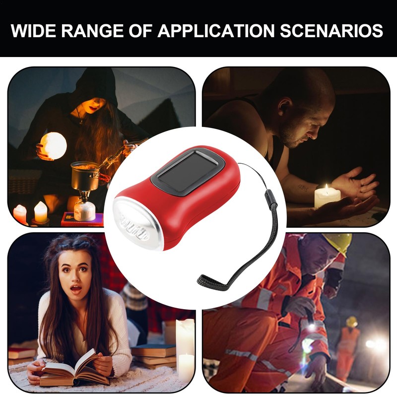 Solar Flashlight | Hand Crank Outdoor Flashlight | Weatherproof Solar