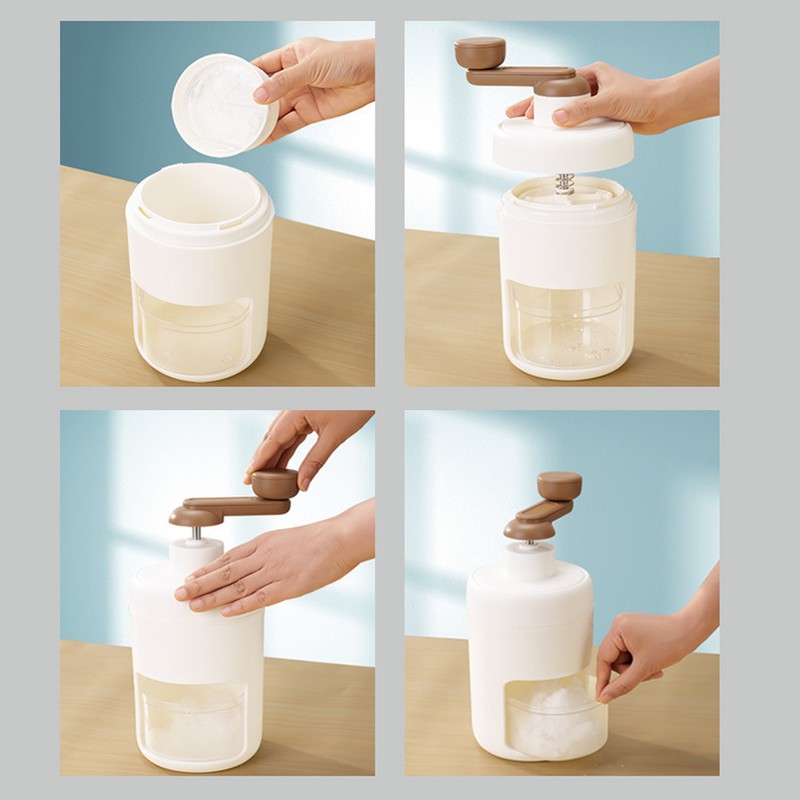 Manual Ice Crusher Hand Ice Shaver Machine Snow Cone Maker