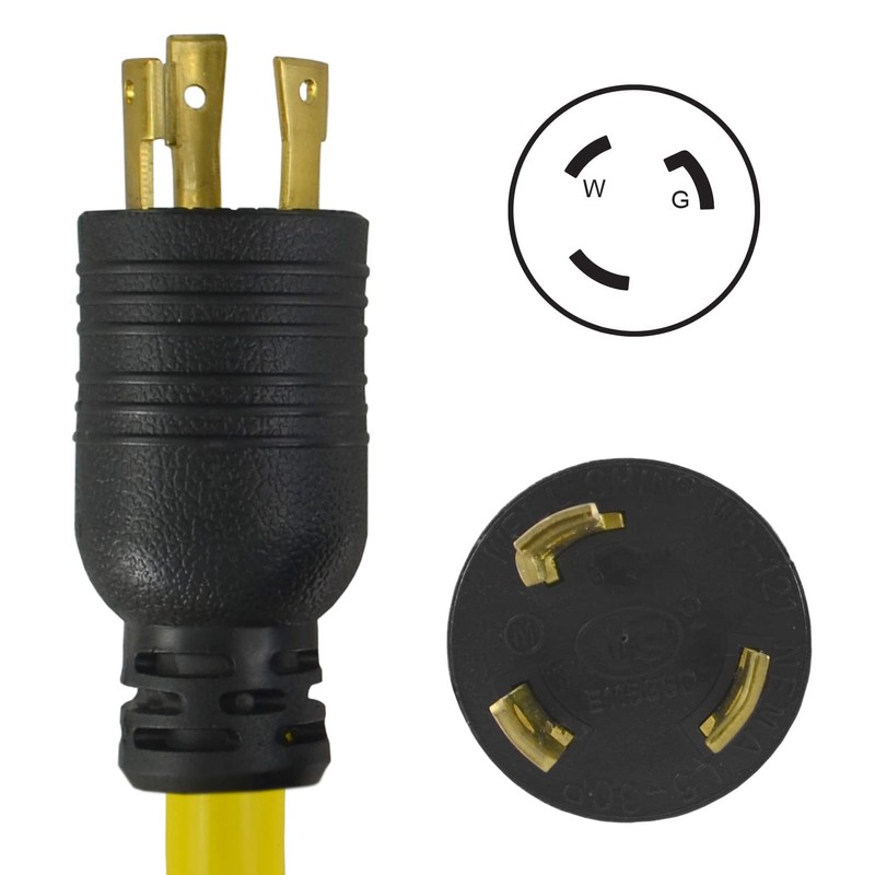Conntek 1.5-Foot 30-Amp 125-Volt Fan-Style Generator Extension Cord (L5-30P to