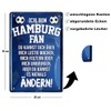 Metal Sign with German Text "Ich Bin Hamburg Fan" [German