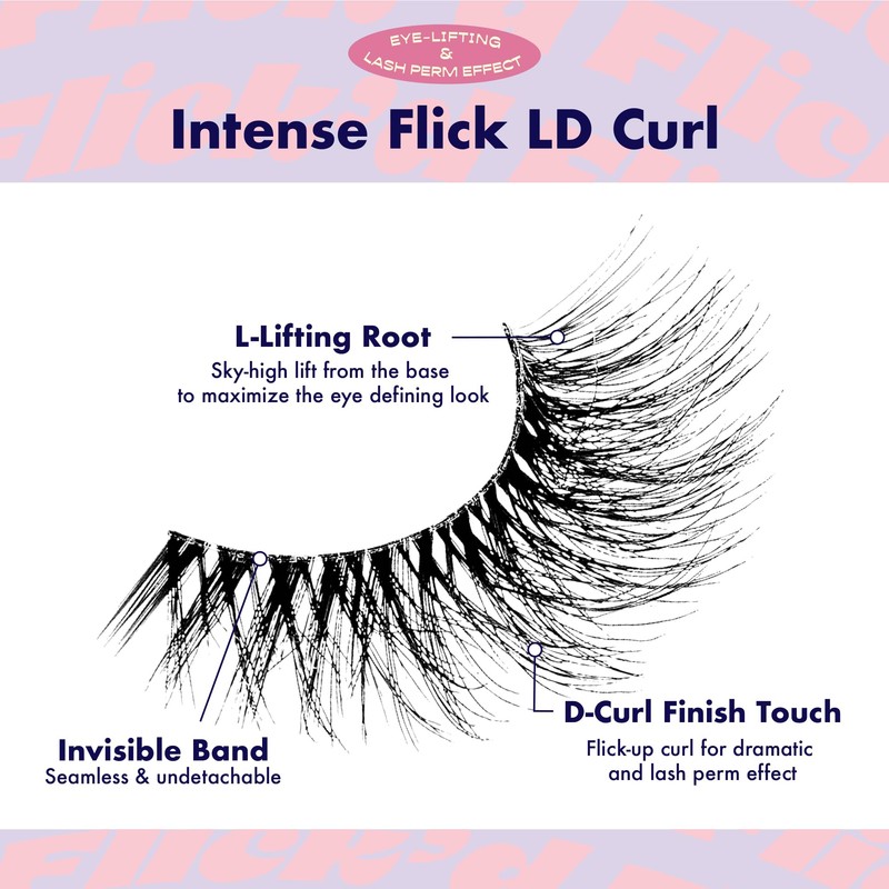 i-ENVY False Lashes Flick'd D-Curl Strip Lashes Volume Bouncy Natural
