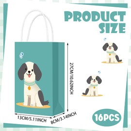 Trnayi 16 Pcs Pet Dog Party Bags Cute Puppy Goodies Bag Adopt a Puppy Decorations for Birthday Party, Baby Shower, Wedding Cupcakes, Cookies, Desserts