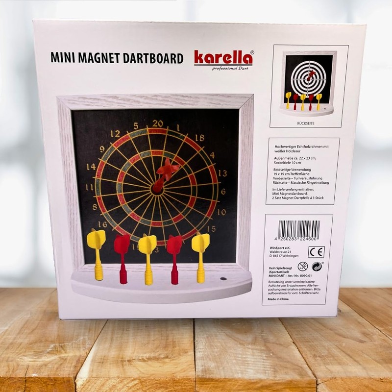 Karella Mini Magnetic Dartboard with 6 Darts