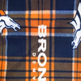 60" Wide 100% Polyester Fleece Bronco Football Fabric Sold by The Yard