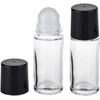 YuanHolumid 2Pcs Black 30ml Clear Empty Glass Essential Oil Roller