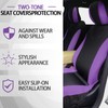 Tallew 17 Pcs Purple Fluffy Car Seat Cover Full Set