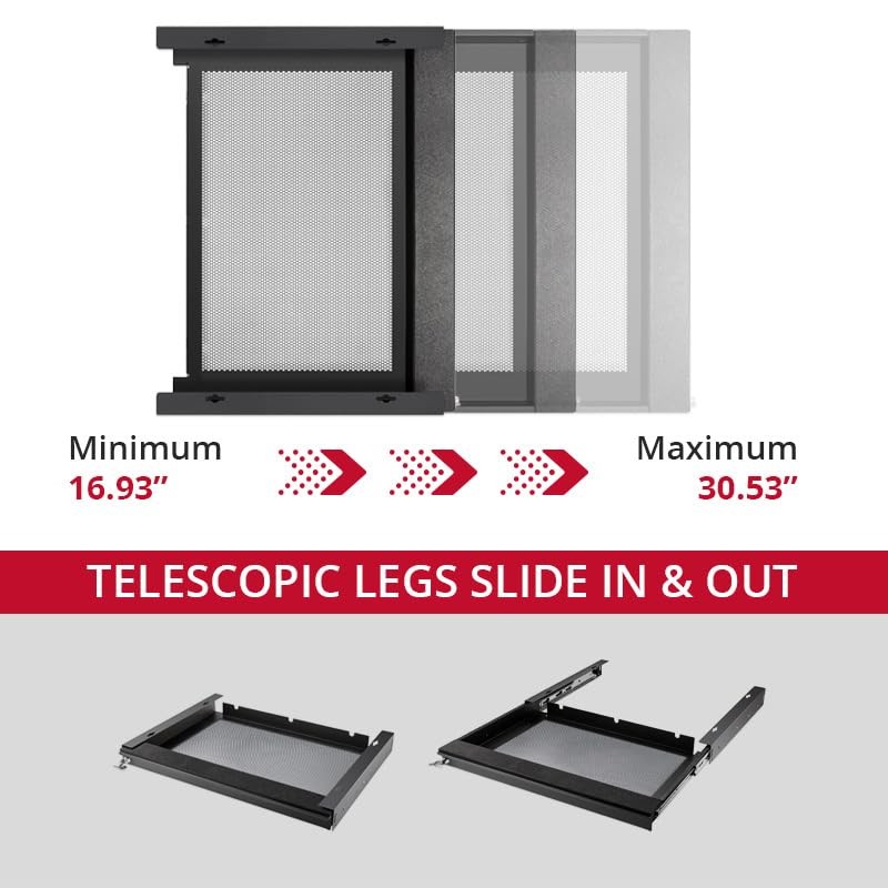 Penn Elcom Under Desk Laptop Drawer, Lockable, for 20” Laptops