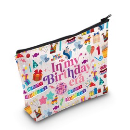 POFULL Birthday Gifts for Women Cosmetic Bag Music Lovers Singer Fans Birthday Gifts In My Birthday Era Makeup Zipper Pouch (In My Birthday)