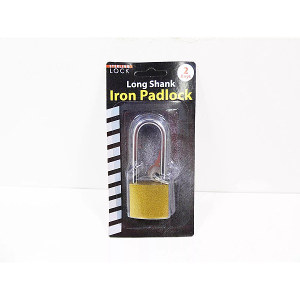 Sterling Padlock with Keys Iron Long Shank Padlocks 3" x