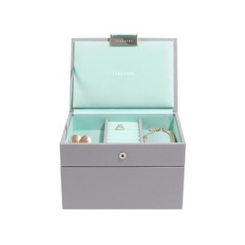 Stackers Dove Grey & Mint Mini Jewellery Box - Set of 2