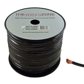 8 Gauge 250 Feet High Performance Amplifier Power/Ground Cable (Black)