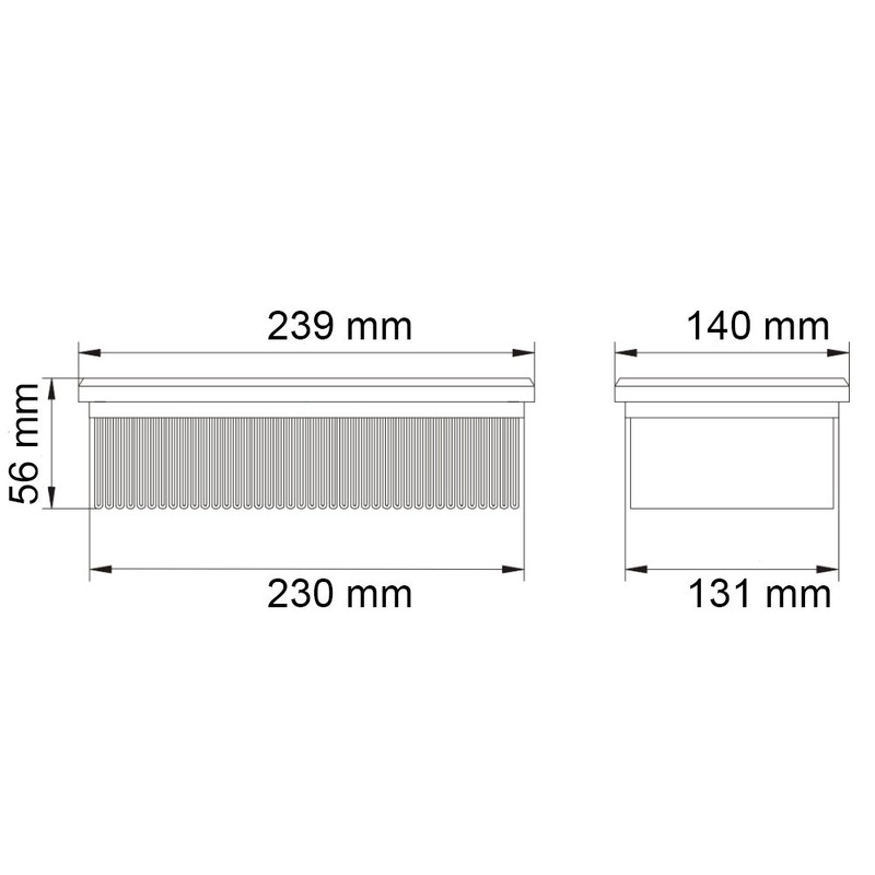 Flat Pleated Filter | 239 x 140 x 56 mm