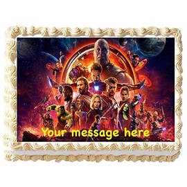 Super Heroe Movie Game Edible End Cake Birthday Party Topper Image Decoration Frosting 1/4 Sheet