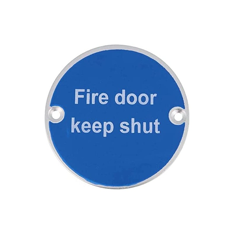V Safety Fire Door Keep Shut Sign, Aluminium, 76mm, Safety