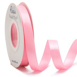 Ribbli Double Faced Pink Satin Ribbon,1/2” x Continuous 25 Yards,Use for Bows Bouquet,Gift Wrapping,Floral Arrangement