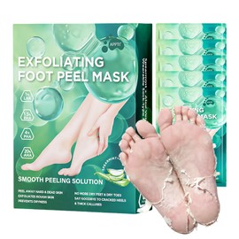 Foot Peeling Mask for Dry & Cracked Skin - Exfoliating Foot Mask to Remove Dead Skin & Calluses, Baby Soft Feet for Men & Women - Foot Spa (5pcs, Aloe Vera)