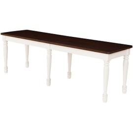 Crosley Furniture Shelby Dining Bench, Distressed White