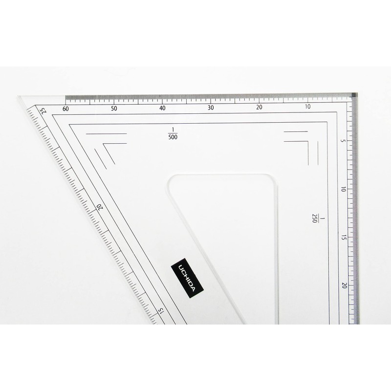 ウチダ 三角定規 24cmx2㎜ 縮尺目盛付