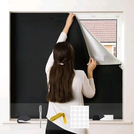 Portable Blackout Blinds 300×145cm Stick on Blinds for Windows, Temporary 100% Blackout Curtains Suitable for Cutting any Size Shape - for Bedroom, Indoor and Outdoor, Travel Nursery Loft RV Car