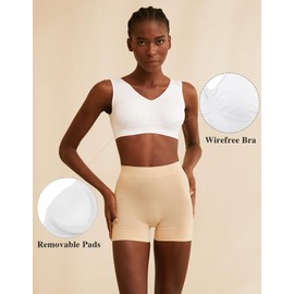 YADIFEN 3 Pack Womens Sports Bras，Wireless Comfortable Seamless Sleep Yoga Sports Bras for Women with Removable Pads