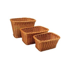 Rectangular Plastic Woven Baskets- Mixed Sizes Set of 3