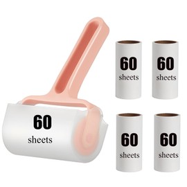 Rgqphantom Lint Rolle 300 Sheets,Pet Hair Remover Kit,1 Handle with 5 Extra Sticky Lint Roller for Carpet,Car Seats,Clothes,Dust,Cats,Dogs (Pink)