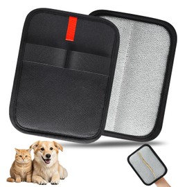 INABULETWO 2 Pcs Pets Static Removal Gloves, Reusable Cat Dog Electrostatic Hair Remover Grooming Glove Tool (1 Pcs Black+Red)