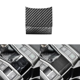 UOADA Car Manual Center Console Gear Shift Lower Glossy Panel Cover Decoration Compatible with Honda Civic 10th Gen 2016 2017 2018 2019 2020 2021 Dry Carbon Fiber Interior.