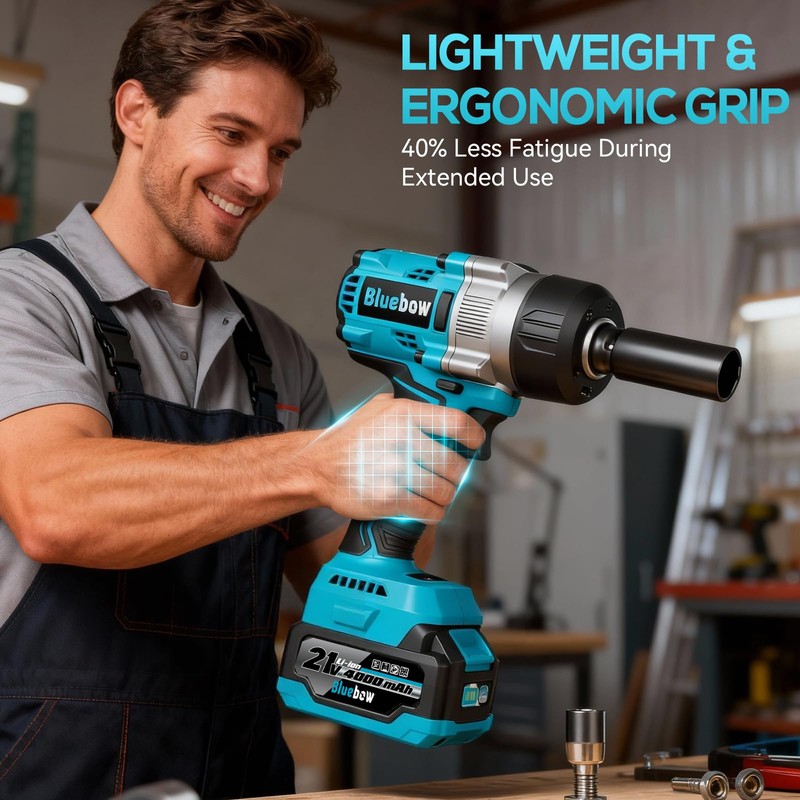 1/2 Inch Cordless Impact Wrench, 900 Ft-lbs (1200 N·m) High
