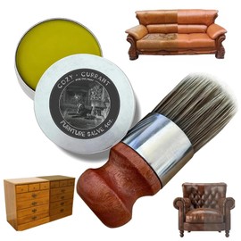 Wise Owl Furniture Salve,Leather Furniture Salve and Brush Furniture Salve with Boar Bristle Brush Bundle Protect Furniture,Furniture Salve for Wood (1 Set)