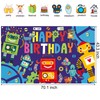 Robot Birthday Party Backdrop Happy Birthday Photography Backdrop 5.9x3.6ft Robot