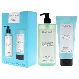Beauty Space Body Duo - Sea Salt and Waterlily by SpaceNK for Unisex - 2 Pc 16.91oz Body Wash, 6.76oz Body Lotion