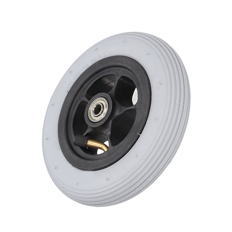 6in Electric Wheelchair Wheel Noiseless Aluminum Alloy Hub Rubber Inflatable