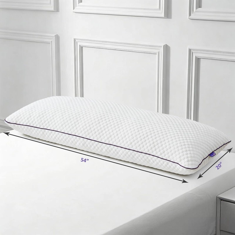 HOMELAB Cooling Adjustable Body Pillow (20x54) with White Bamboo Viscose
