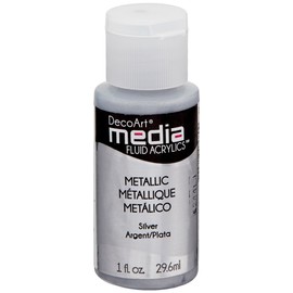 Deco Art Media Fluid Acrylic Paint, 1-Ounce, Silver