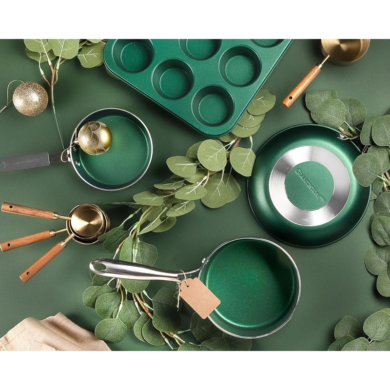 Granitestone Green Frying Pan with Ultra Nonstick Durable Mineral &