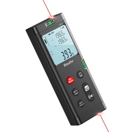 Bilateral Laser Measurement Tool, Bauihr 393ft/120M Rechargeable Aluminum Dual Laser Distance Meter, Dual Laser Measuring Tool with Color Backlit LCD Display, Digital Angle, M/in/Ft Unit Switching