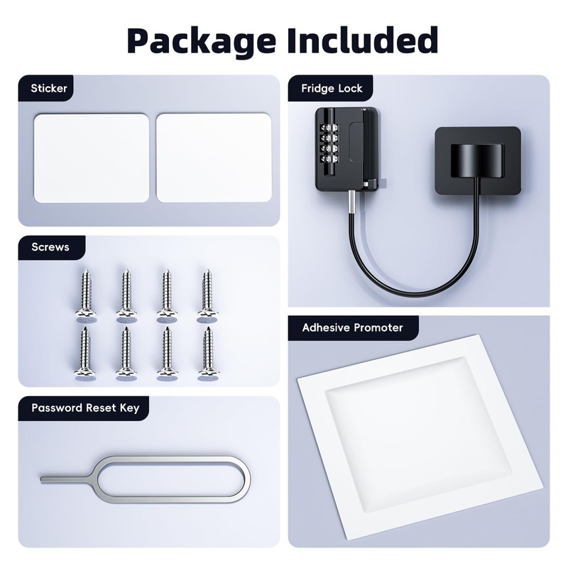 Child Proof Fridge Locks with 4 Code Password, Refrigerator Combination